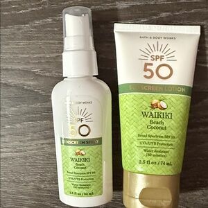 Bath & Body Works Waikiki Beach Coconut SPF 50 Spray & Lotion Sunscreen Duo